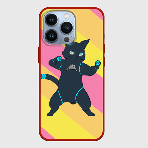 Чехол iPhone 13 Pro Hi-Fi Rush Cat / 3D-Красный – фото 1