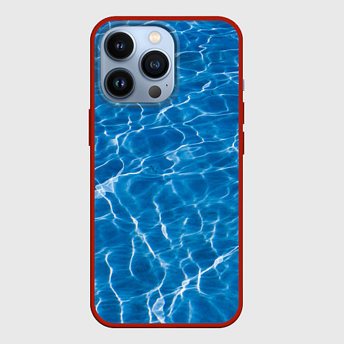 Чехол iPhone 13 Pro Текстурный водяной паттерн / 3D-Красный – фото 1