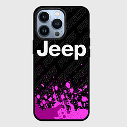 Чехол для iPhone 13 Pro Jeep pro racing: символ сверху, цвет: 3D-черный