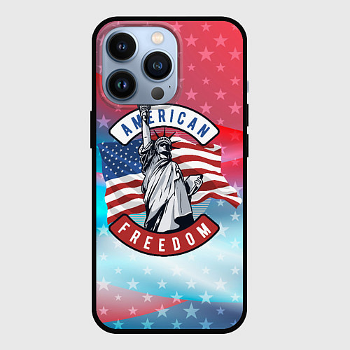 Чехол iPhone 13 Pro American freedom / 3D-Черный – фото 1
