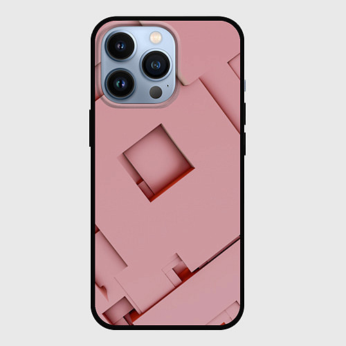 Чехол iPhone 13 Pro Розовые абстрактные перемешанные фигуры / 3D-Черный – фото 1