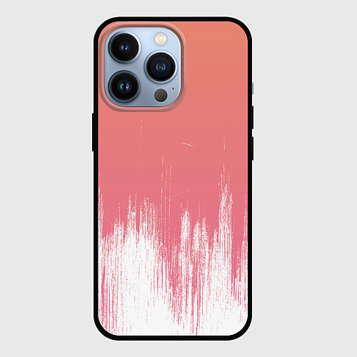 Чехол iPhone 13 Pro Персиковый градиент с потертостями / 3D-Черный – фото 1