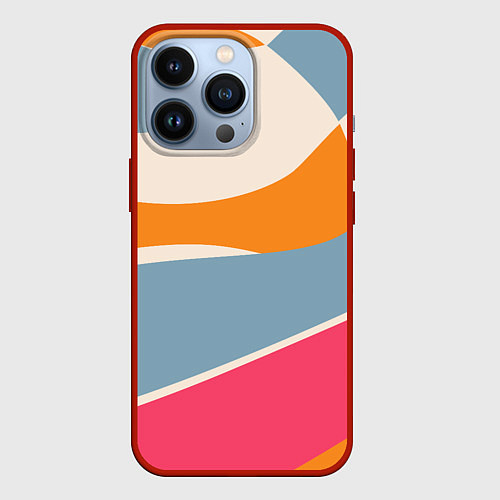 Чехол iPhone 13 Pro Разноцветная абстракция в стиле модерн / 3D-Красный – фото 1