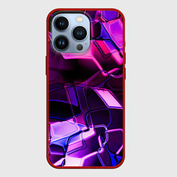 Чехол для iPhone 13 Pro Неоновая искаженная геометрия, цвет: 3D-красный