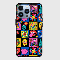 Чехол для iPhone 13 Pro Funny cartoon characters, цвет: 3D-черный