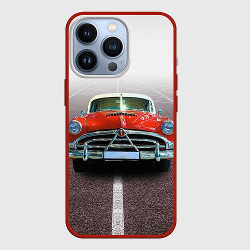 Чехол iPhone 13 Pro Классический американский автомобиль 50-х Hudson H / 3D-Красный – фото 1