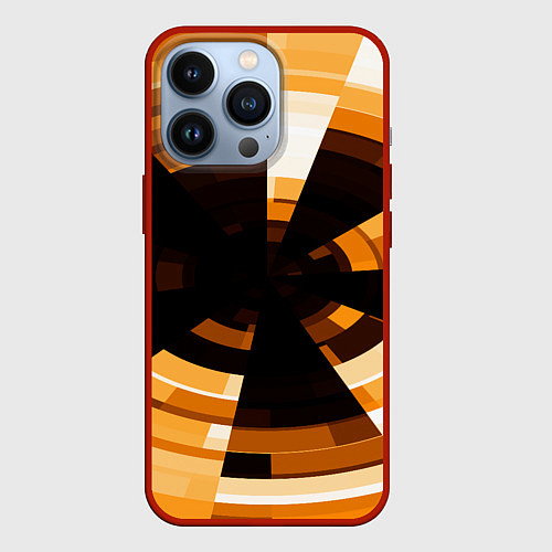 Чехол iPhone 13 Pro Абстрактный золотистый паттерн / 3D-Красный – фото 1