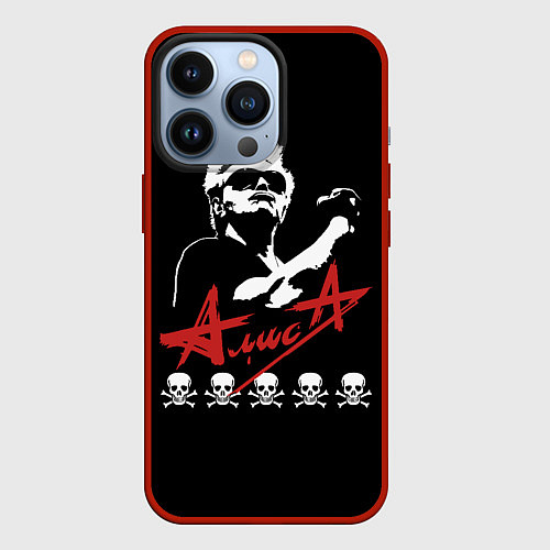 Чехол iPhone 13 Pro Алиса - Кинчев / 3D-Красный – фото 1