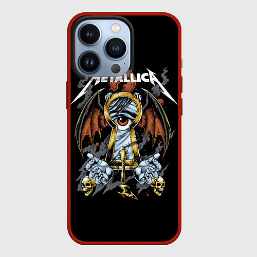 Чехол iPhone 13 Pro Металлика - Metallica / 3D-Красный – фото 1