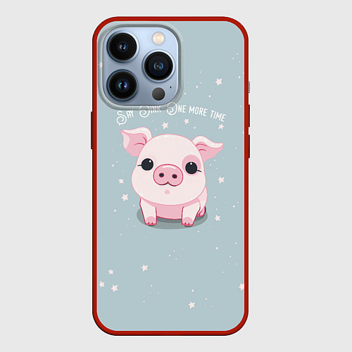 Чехол iPhone 13 Pro Пухля - Say Oink one more time / 3D-Красный – фото 1