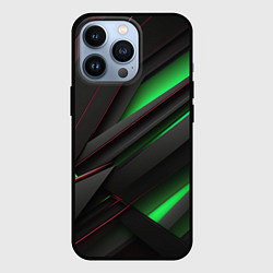 Чехол iPhone 13 Pro Объемная текстура с зеленым свечением