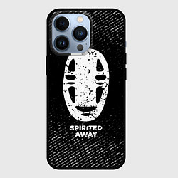 Чехол iPhone 13 Pro Spirited Away с потертостями на темном фоне