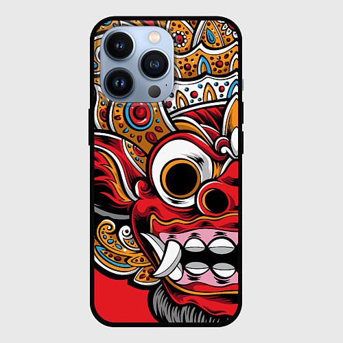 Чехол iPhone 13 Pro Barong - Bali - tattoo / 3D-Черный – фото 1
