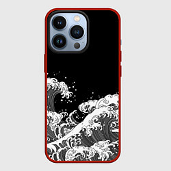Чехол iPhone 13 Pro Японские волны на темном фоне