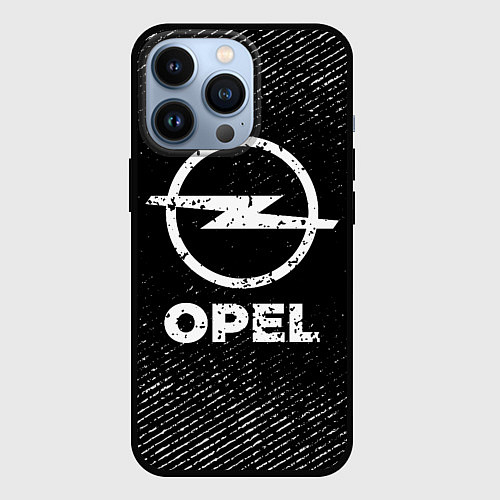 Чехол iPhone 13 Pro Opel с потертостями на темном фоне / 3D-Черный – фото 1