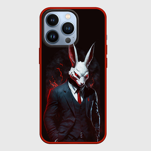 Чехол iPhone 13 Pro Devil rabbit / 3D-Красный – фото 1