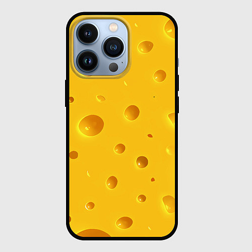 Чехол iPhone 13 Pro Сырная текстура / 3D-Черный – фото 1