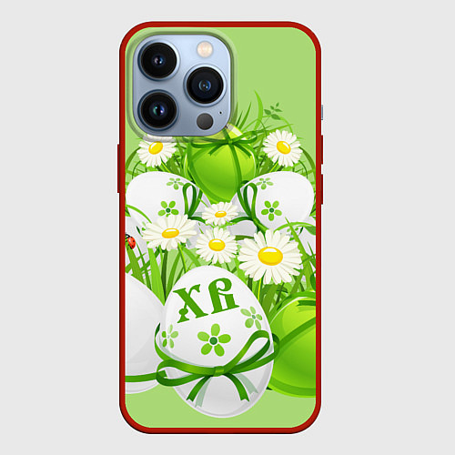 Чехол iPhone 13 Pro Пасхальная / 3D-Красный – фото 1