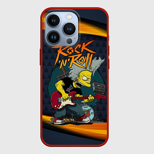 Чехол iPhone 13 Pro Simpsons RocknRoll / 3D-Красный – фото 1