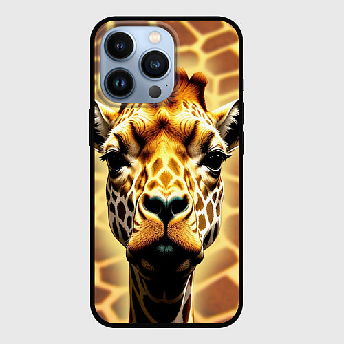 Чехол iPhone 13 Pro Жирафа / 3D-Черный – фото 1