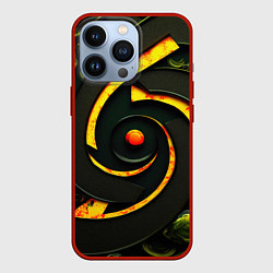 Чехол для iPhone 13 Pro Круговорот текстур, цвет: 3D-красный