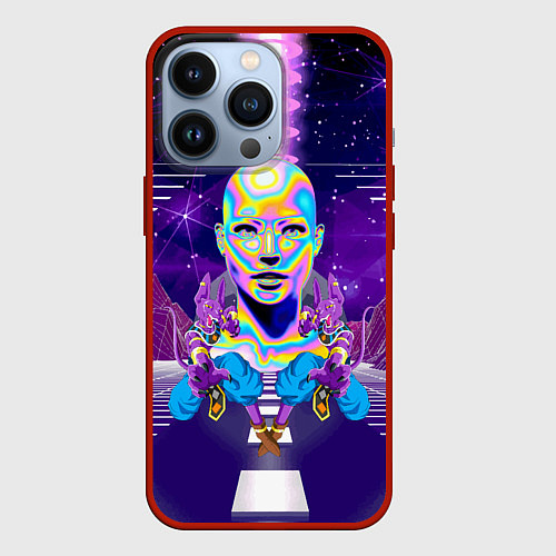 Чехол iPhone 13 Pro Goddess with two Beerus - vaporwave / 3D-Красный – фото 1