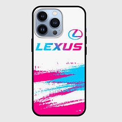 Чехол для iPhone 13 Pro Lexus neon gradient style: символ сверху, цвет: 3D-черный