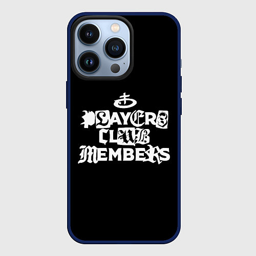 Чехол iPhone 13 Pro Obladaet - players club members надпись / 3D-Тёмно-синий – фото 1