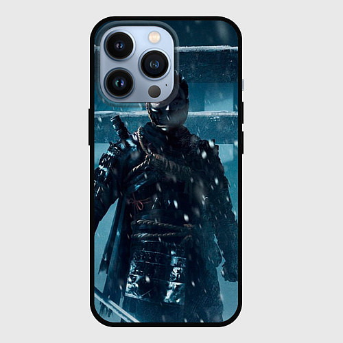 Чехол iPhone 13 Pro Ghost of Tsushima зима / 3D-Черный – фото 1