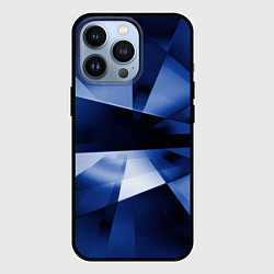Чехол для iPhone 13 Pro Синие лучи и отражения в абстракции, цвет: 3D-черный