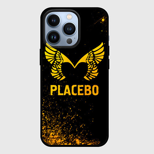 Чехол iPhone 13 Pro Placebo - gold gradient / 3D-Черный – фото 1