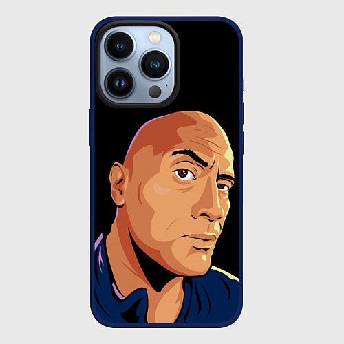 Чехол iPhone 13 Pro Дуэйн Джонсон бровь / 3D-Тёмно-синий – фото 1