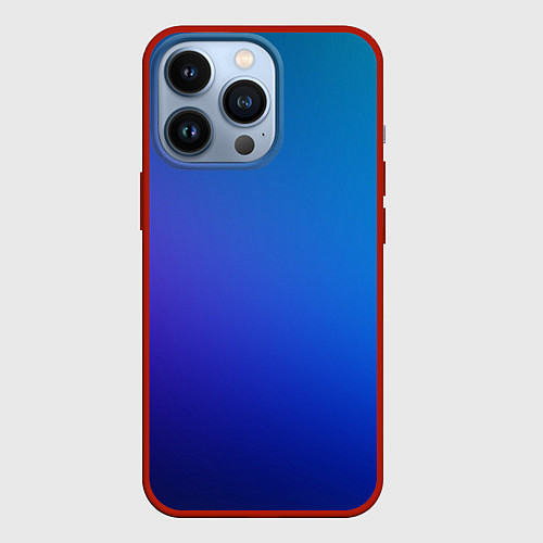Чехол iPhone 13 Pro Тёмно-синий градиент / 3D-Красный – фото 1