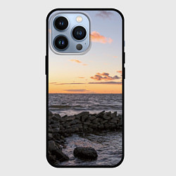 Чехол для iPhone 13 Pro Закат солнца на Финском заливе, цвет: 3D-черный