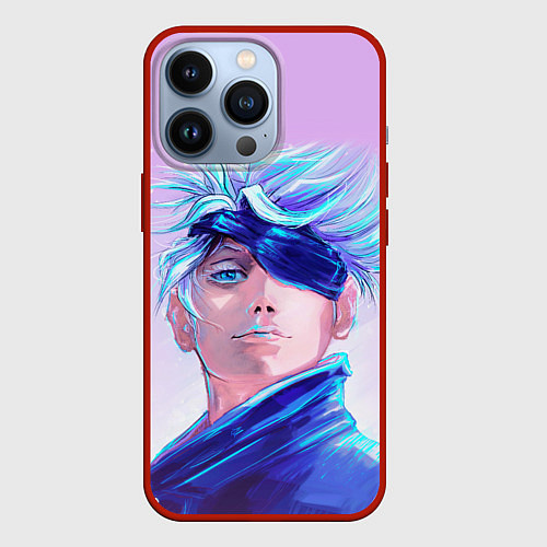 Чехол iPhone 13 Pro Магическая битва Годжо Сатору / 3D-Красный – фото 1