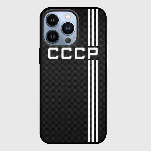 Чехол iPhone 13 Pro СССР карбон / 3D-Черный – фото 1