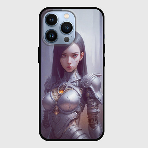 Чехол iPhone 13 Pro Девушка киберпанк / 3D-Черный – фото 1