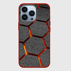 Чехол iPhone 13 Pro Металлические плиты и лава