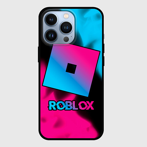 Чехол iPhone 13 Pro Roblox - neon gradient / 3D-Черный – фото 1