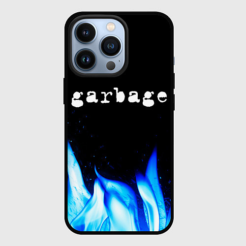 Чехол iPhone 13 Pro Garbage blue fire / 3D-Черный – фото 1