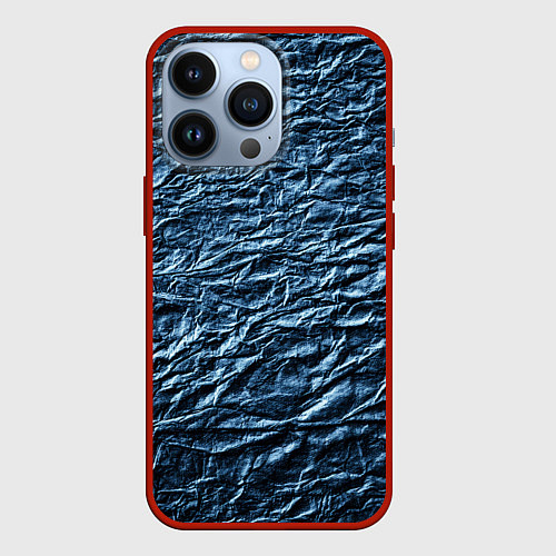 Чехол iPhone 13 Pro Текстура мятой бумаги / 3D-Красный – фото 1
