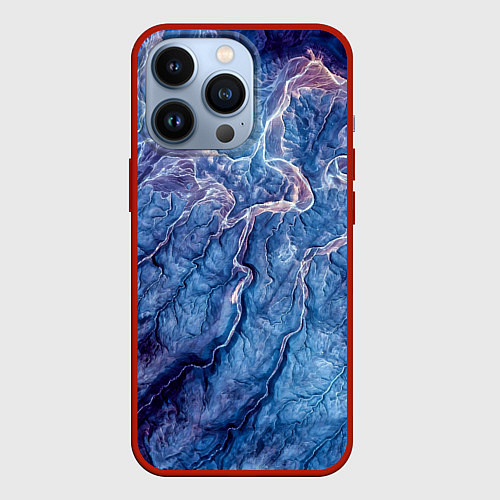Чехол iPhone 13 Pro Мраморный узор / 3D-Красный – фото 1