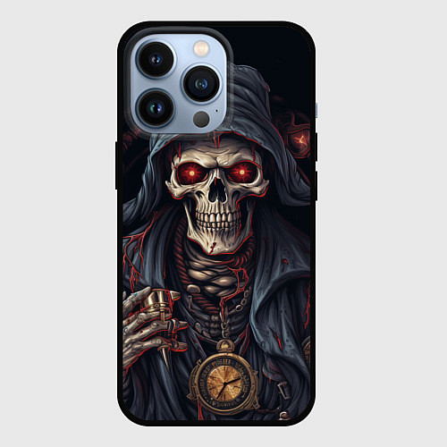 Чехол iPhone 13 Pro Смерть: арт нейросети / 3D-Черный – фото 1