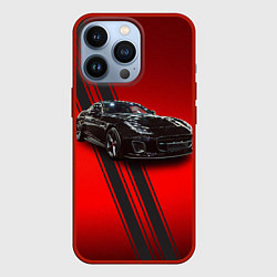 Чехол для iPhone 13 Pro Английский спортивный автомобиль Jaguar, цвет: 3D-красный