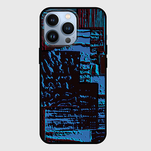 Чехол iPhone 13 Pro Рельеф камня / 3D-Черный – фото 1