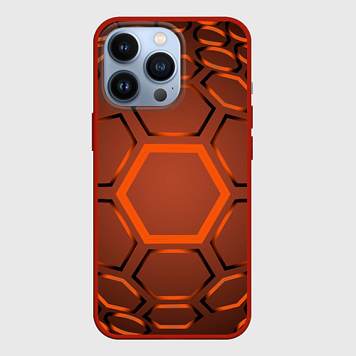Чехол iPhone 13 Pro Оранжевая техноброня / 3D-Красный – фото 1