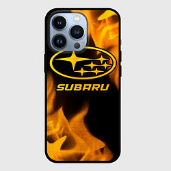 Чехол для iPhone 13 Pro Subaru - gold gradient, цвет: 3D-черный
