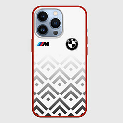 Чехол для iPhone 13 Pro BMW m power - белый, цвет: 3D-красный