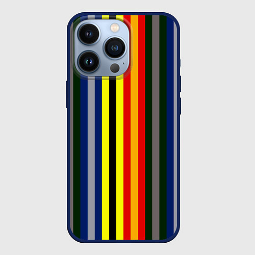 Чехол iPhone 13 Pro Полосы школа чародейства и волшебства / 3D-Тёмно-синий – фото 1