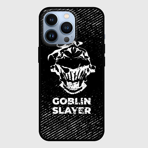 Чехол iPhone 13 Pro Goblin Slayer с потертостями на темном фоне / 3D-Черный – фото 1